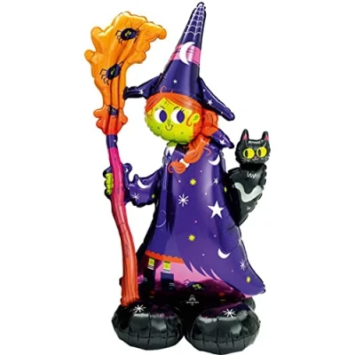 Afbeelding van Amscan Airloonz folieballon Heks junior 60 x 139 cm Halloween Decoratie Versiering Ballonnen
