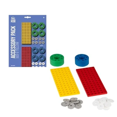 Afbeelding van Plus Accessoires Pack Rood/Geel Constructiespeelgoed Bouwspeelgoed Vanaf 4 Jaar