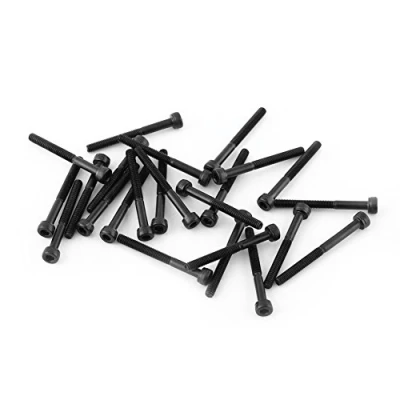Afbeelding van M3 Schroefmoeren Assortiment, Zwarte Zeskantige Dopschroefboutenset 12,9 Kwaliteit Gelegeerd 4 50mm Koolstofstaal Inbusschroeven En Moeren(M3*30mm【half tooth】 24pcs/pack)