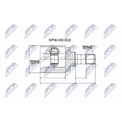 Afbeelding van Homokineet reparatie set, aandrijfas NTY NPW HD 010