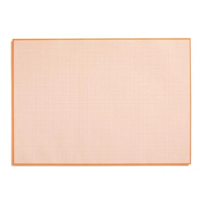 Afbeelding van Blok millimeterpapier om te beschrijven en schetsen, af scheuren, wiskundig papier met lijnstructuur, kantoor school, DIN A3, groot, oranje, offset 90 g/m², 40 vellen, dv_781