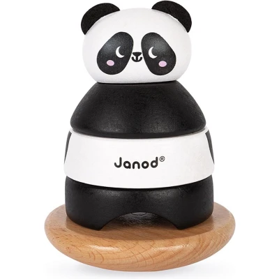 Afbeelding van Janod Solid Wood Panda Tumbler Early Learning Handling and Construction Water Based Paint Suitable for Children from The Age Of 1, J08188