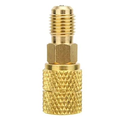 Afbeelding van R410A rechte warteladapter, A/C 1/4 inch mannelijke SAE naar 5/16 vrouwelijke adapter slangconnector, past voor airconditioner Mini split systeem(R410A Adapter)