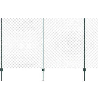 Afbeelding van vidaXL Kettinglink Hek met 10 U Palen Groen 1.4x10 m Staal