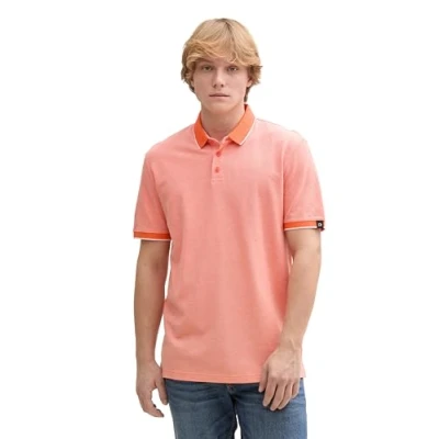 Afbeelding van TOM Tailor Denim Poloshirt, Heren, Maat: XL, Deep fiery orange