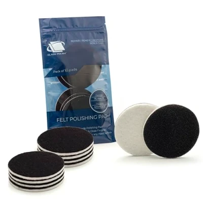 Afbeelding van GLASS POLISH GP11007 viltstiftset voor polijstglas, kunststof, metaal, marmer/diameter 3 cm, 10 pads