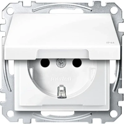 Afbeelding van Merten MEG2414 0319 Wandcontactdoos System M Polar wit