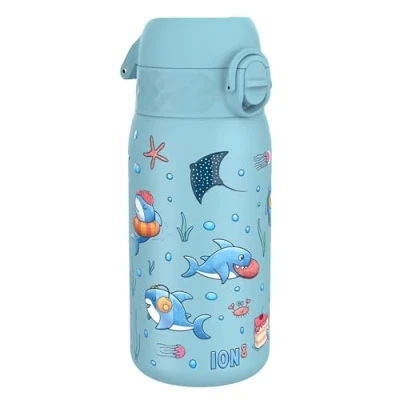 Afbeelding van ion8 Kinderwaterfles roestvrij staal 400 ml lichtblauw