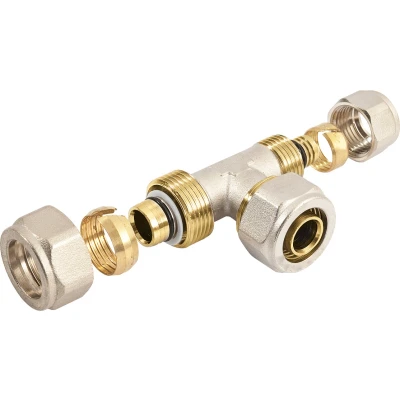 Afbeelding van Bonfix alu Knelfitting T koppeling, verlopend 3 x knel 16mm 20mm