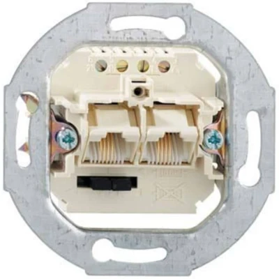 Afbeelding van Rutenbeck IAE/UAE 2x8(4)TRSUp0 Netwerkdoos Inbouw (in muur) Inzet met centraalstuk en frame CAT 3 Parel wit