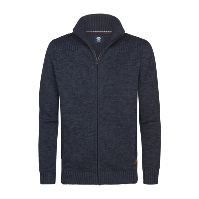 Afbeelding van Petrol Industries Heren Gebreid Vest Sleeping Bear Blauw Maat S