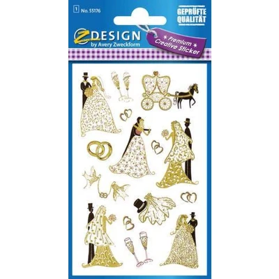 Afbeelding van Avery Av 55176 Z Design Creative Stickers Bruidspaar 1 Vel