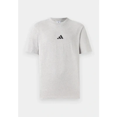 Afbeelding van adidas Heren ESSENTIALS SMALL LOGO SINGLE JERSEY TEE, medium grey heather/black, S