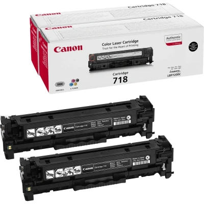 Afbeelding van Canon 718 BK2 Toner Zwart Voordeelbundel 2 pack