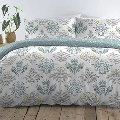 Afbeelding van Dreams &amp; Drapes Emily Easy Care Dekbedovertrek Set 3 stuks, Tweepersoonsbed in Duck Egg