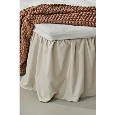 Afbeelding van Jotex Zack volant dekbedovertrek 45 cm, biologische kwaliteit, beige, 120 x 200 cm