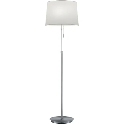 Afbeelding van Trio Leuchten Vloerlamp Lyon 409100307, metaal, mat nikkel, stoffen kap