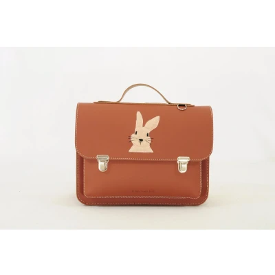 Afbeelding van Own Stuff Lederen Boekentas Kleuterschool 32x23x13cm Rabbit Chestnut
