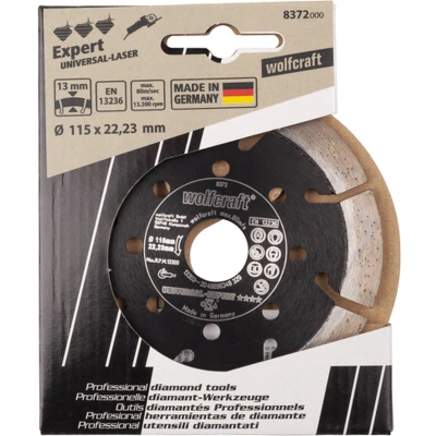 Afbeelding van wolfcraftDiamantdoorslijpschijf &quot;Expert Universal&quot; voor haakse slijpers I 8373000