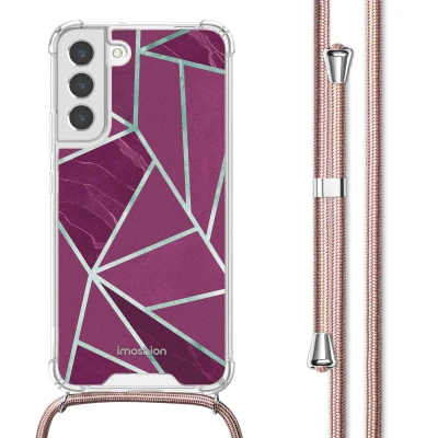 Afbeelding van Samsung Galaxy S22 Plus Hoesje Kunststof iMoshion Softcase/Koordhoesje/Backcover Bordeaux Graphic Telefoonhoesje