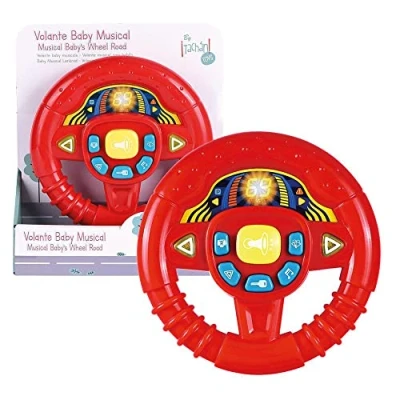Afbeelding van Speelgoedstuur met Licht en Geluid Tachan Kinderstuur Rood Compact Babystuur Stuur voor Kinderen Inclusief Batterijen