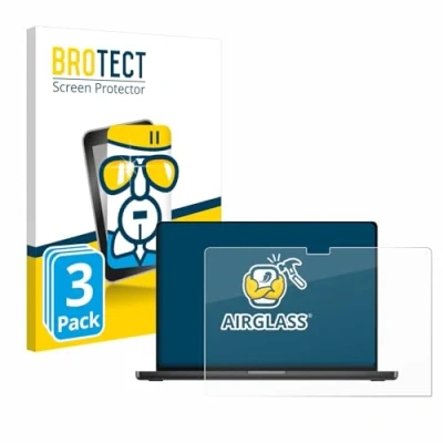 Afbeelding van BROTECT Screenprotector voor Apple MacBook Pro 16&quot; 2024 M4 Folie Beschermfolie Beschermglas transparant (3 Stuks)