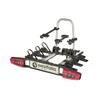 Afbeelding van Westfalia Automotive Bikelander Fietsendrager voor Trekhaken Fietsdrager 3 Fietsen Geschikt E bikes Opvouwbaar LED Hybrid verlichting