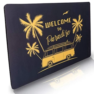 Afbeelding van deurmat binnen &amp; buiten 50x70cm vlak anti slip Ontwerp &quot;Welcome to Paradise&quot; Wasbare voor schone schoenen stijlvol moderne ingangsruimte