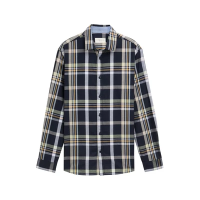 Afbeelding van TOM Tailor Checked Overhemd navy, Heren, Maat: Medium, Navy