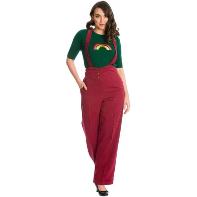Afbeelding van Dancing Days HER FAVOURITES Wijde broek S Bordeaux rood