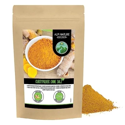 Afbeelding van Zoete kerriepoeder zonder zout (250g), mild kerriepoeder, typisch Indisch kruidenmengsel, hersluitbare verpakking