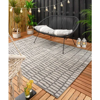 Afbeelding van Buitenkleed Bricks Grijs/crème 66x230 Cm