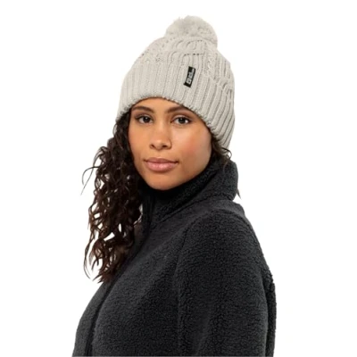 Afbeelding van Jack Wolfskin Pompom Muts Dames Seal Groen Mutsen