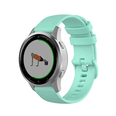 Afbeelding van Wownadu 18mm Quick Release Band Compatibel voor Garmin Vivoactive 4S/ Vivomove 3S/ Venu 2S, Forerunner 255S/ 255S Music/ 265S, Bandjes Teal Groen Siliconen Sport Reserve Armbanden