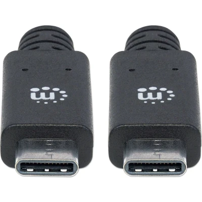 Afbeelding van Manhattan USB kabel 3.2 Gen1 (USB 3.0 / 3.1 Gen1) C stekker, Stekker 1.00 m Zwart past op beide manieren 355223