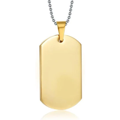 Afbeelding van Heren ketting Dogtag Edelstaal Goudkleurig