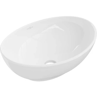 Afbeelding van Premium wastafel ovaal Elza opzetwastafel voor badkamer en gastentoilet, met lotuseffect, moderne wastafel, wit, 40,5 x 33 14 cm