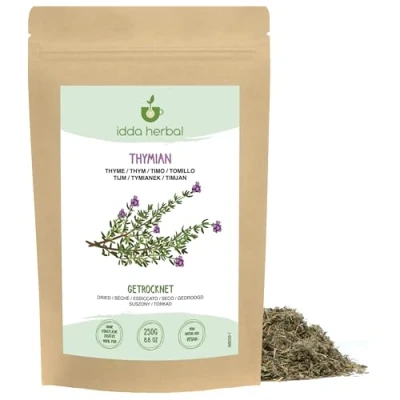 Afbeelding van IDDA Herbal tijmthee (250 g) losse thee tijm gedroogd en gesneden 100% natuurlijk puur voor de bereiding van kruidenmengsels kruidenthee