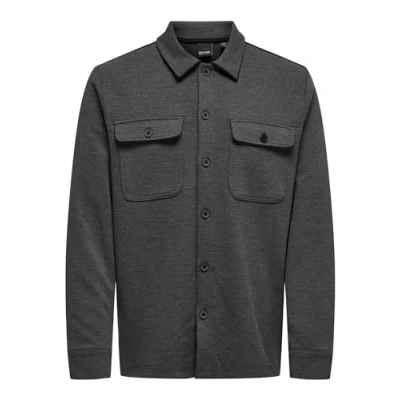 Afbeelding van ONLY &amp; SONS Heren overhemd ONSNEWKODYL overhemd, dark grey melange, XS