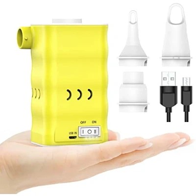 Afbeelding van Dr.meter Elektrische luchtpomp, 6000 mAh oplaadbare batterij, snelvulinflator delator voor buiten kamperen, opblaasbaar bed, zwembad, boot, vlotter, vlot, zwemringen, sneeuwbuis