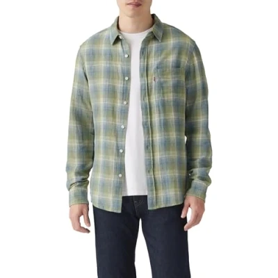 Afbeelding van Levi&#039;s Sunset Pocket Standard Overhemd, Heren, Maat: Large, Sage