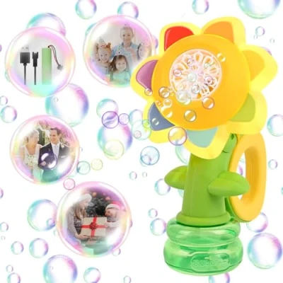 Afbeelding van Apritsce Bellenblaasmachine, automatische bellenmaker, bellenblaaspistool voor kinderen, outdoor, tuin, speelgoed, bubbelmachine bruiloft, verjaardag, feest