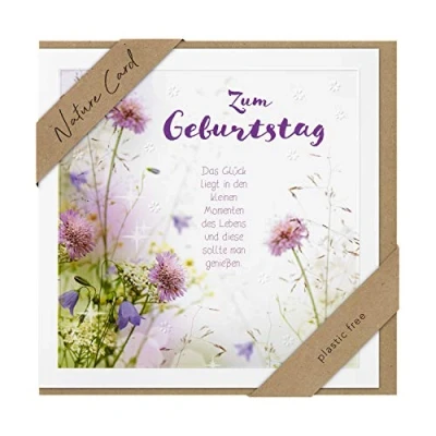 Afbeelding van bsb verjaardagskaart Nature Card duurzame kaarten voor verjaardag verjaardagskaarten met envelop vrouwen en mannen wenskaart 11,5 x 17 cm