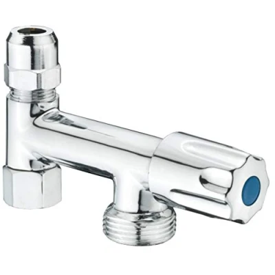 Afbeelding van Cornat Machine aansluitventiel &quot;Eckfix&quot; 3/8 inch IG voor het aansluiten van was en vaatwasser met terugslagklep messing verchroomd/apparaatventiel/extra ventiel / T304901