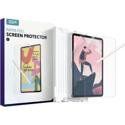 Afbeelding van ESR Paper Feel Screen Protector Geschikt voor Air 11 (2024) / 10.9 (2022/2020) iPad Pro (2022/2021/2020/2018) Papier Gevoel Anti Reflectie met Frame 2 Pack