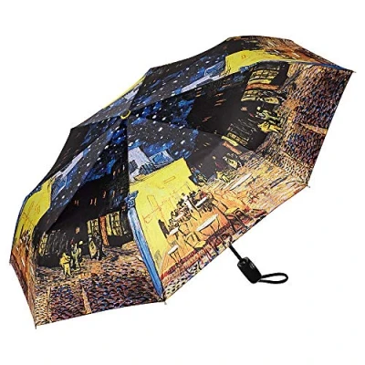 Afbeelding van VON LILIENFELD® Zakparaplu Paraplu Automatisch Openen en Sluiten Stabiel Compact Vrouwen Mannen Motief Art Vincent van Gogh Nightcafé