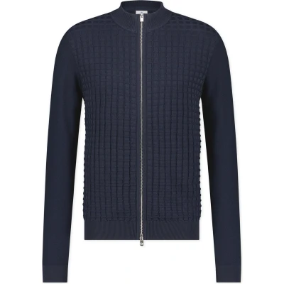 Afbeelding van Blue Industry Vest Navy Structuur maat XL Heren met Modern fit Pasvorm Viscose Suitable Herenkleding