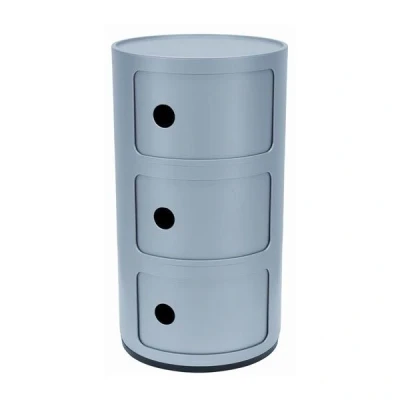 Afbeelding van Kartell Componibili kast rond large (3 comp.) Zilver