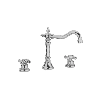 Afbeelding van Huber Croisette 3 gats Wastafelmengkraan Goud CS0010602G