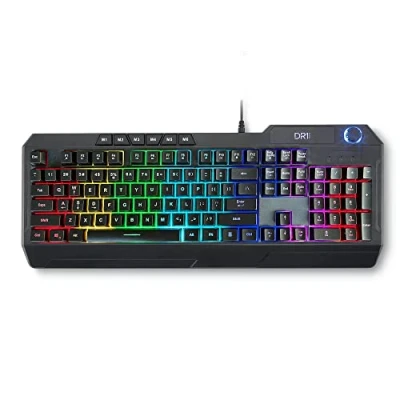 Afbeelding van [Amazon Exclusive] DR1TECH Wasp RGB Gaming Toetsenbord Voor PC 104 Knoppen Met 26 Key Anti Ghosting Ergonomisch En Verlicht USB Kabel (QWERTY US International)